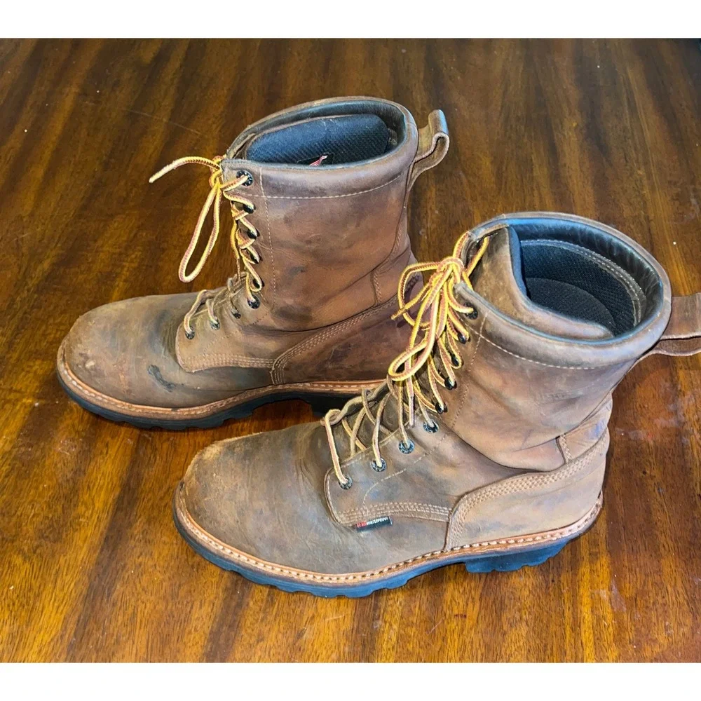 Red Wing 4420 Brown Leather Waterproof Work Boots Men's Size 9.5‎ D Vibram